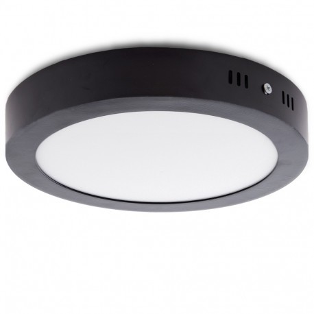 PANEL APPARENT NOIRE LED ROND 18W SMD 6500K