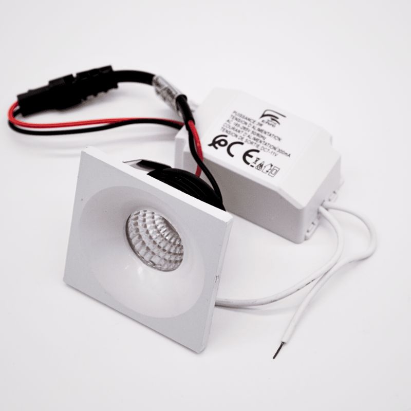 SPOT LED POUR NICHE 3W CARRE WHITE 4000K