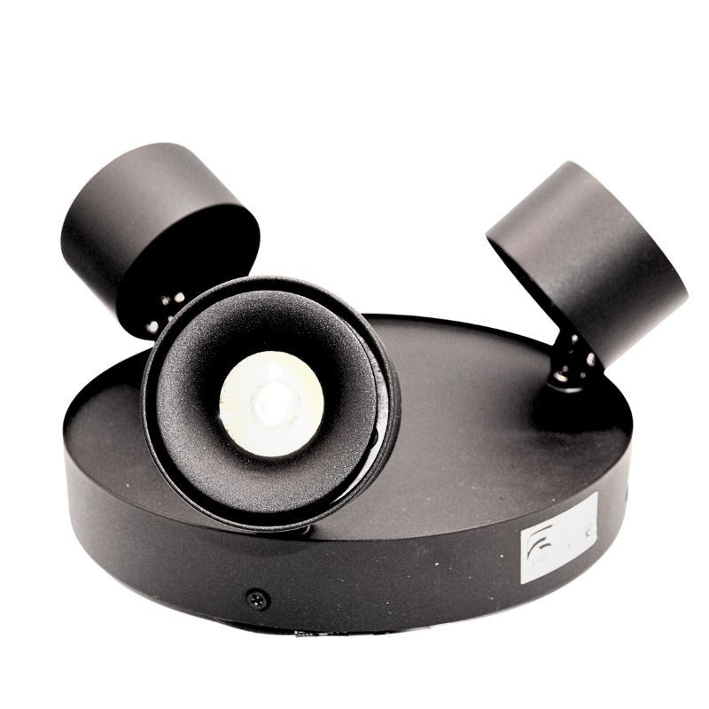 SPOT LED CAM NOIR ROND 12W*3R 6500K