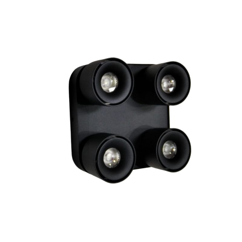 SPOT LED CAM NOIR ROND 12W*4 6500K 