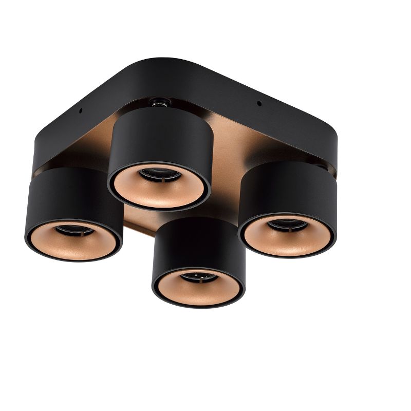 SPOT LED CAM NOIR / ROSE GOLD  ROND 12W*4 4000K 