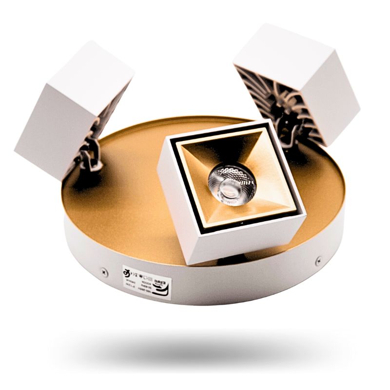 SPOT LED CAM BLANC / DORE CARRE 12W*3R 4000K