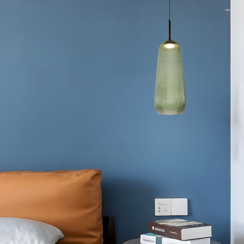 SUSPENSION LED SORYO VERTE EN VERRE 150*400 MM 5W 3000K 
