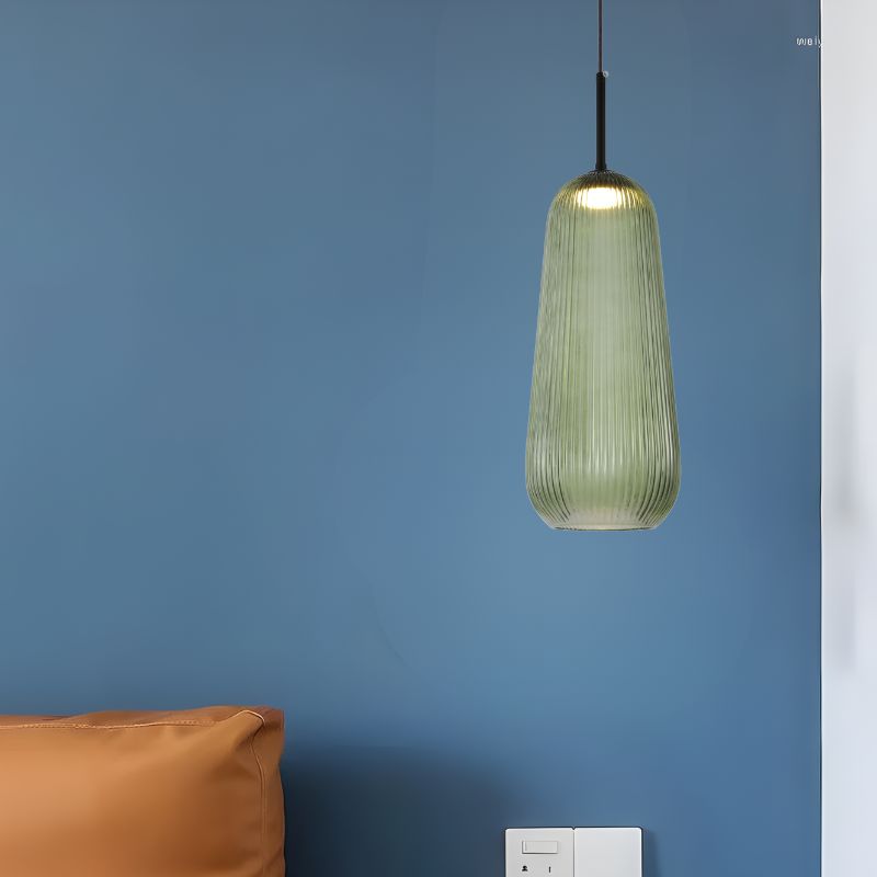 SUSPENSION LED SORYO VERTE EN VERRE 150*400 MM 5W 3000K