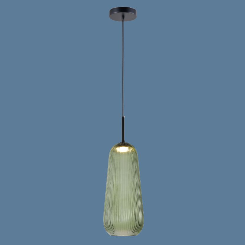 SUSPENSION LED SORYO VERTE EN VERRE 150*400 MM 5W 3000K