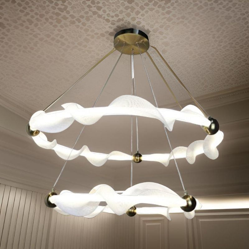 SUSPENSION LED RIVO DOREE 450+550 MM 100W 4000K