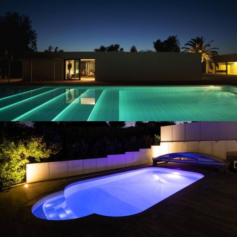PROJECTEUR PISCINE LED PEKIN 45W ROND 12V  RGB IP68 