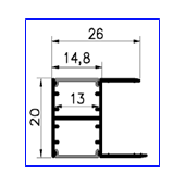 PROFILE DOUBLE 26*20*13 MM 