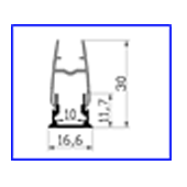 PROFILE POUR VITRINE 16,5*30*10 MM 