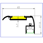 PROFILE D ESCALIER NOIR 65*27,5*15,2 MM