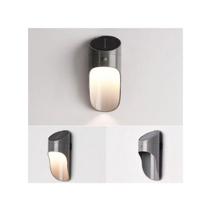 APPLIQUE SOLAIRE LED AVEC DETECTEUR 6500K GRIS