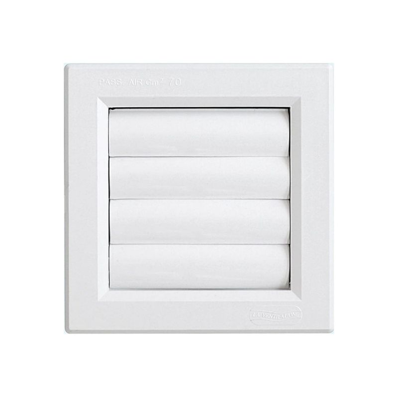 GRILLE DE VENTILATION PLASTIQUE,190X190MM AVEC VOLET N12Z 