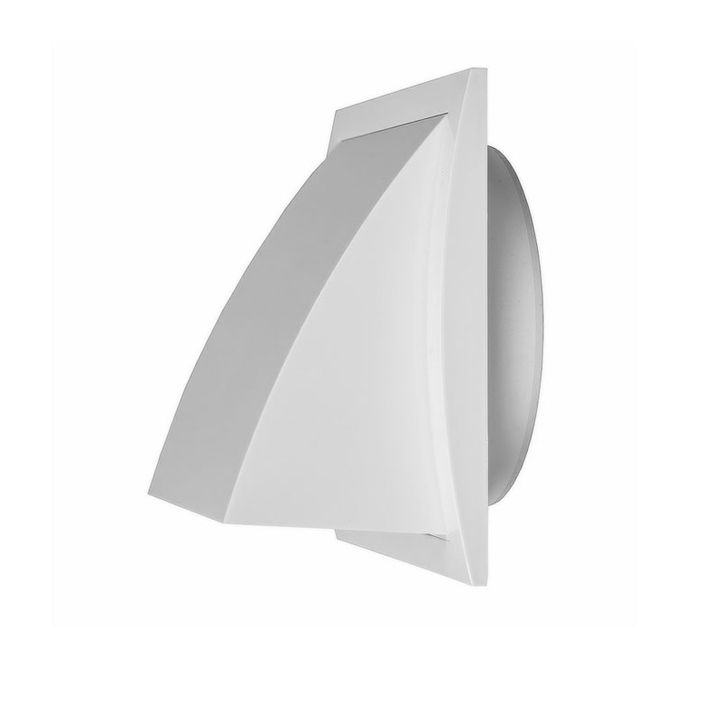 GRILLE DE VENTILATION EN PLASTIQUE BLANCHE, 148X153 MM, Ø100MM, EXTERNE, AVEC CLAPET ANTI-RETOUR ND10FV EU 