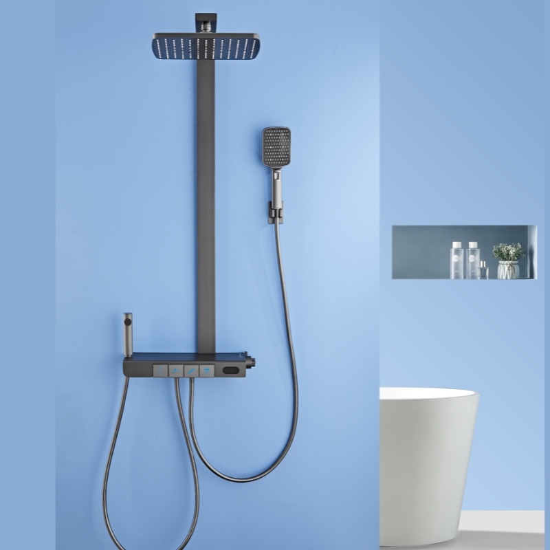 MITIGEUR COLONNE DE DOUCHE THERMOSTATIQUE PERAMA GRIS FERRI 
