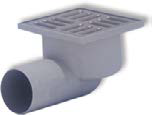 SIPHON 10*10 CARRE COUDE EN PLASTIQUE A/COUVERCLE INOX (EU) TA5102