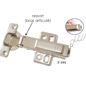 CHARNIERE INVISIBLE A/FREIN + COVER + CLIP F101 