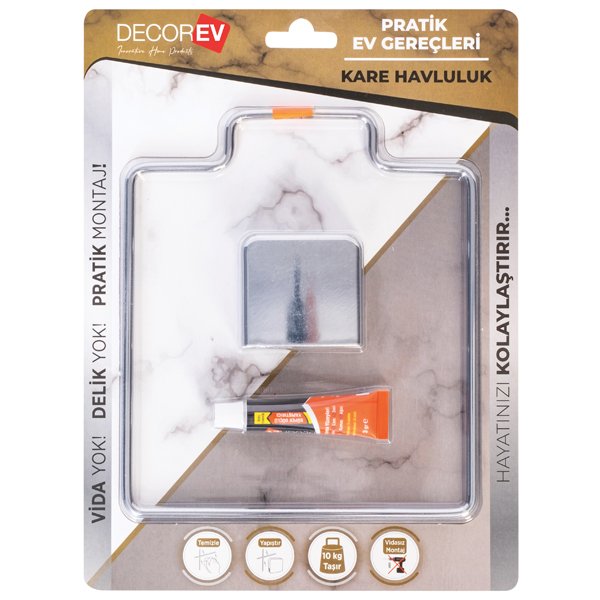 PORTE SERVIETTE CARREE CHROMEE (DC-4780)