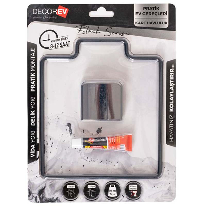 PORTE SERVIETTE CARREE NOIRE (DC-5060)
