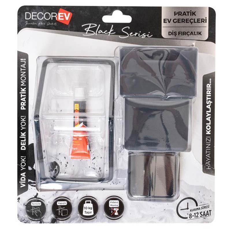 SUPPORT DE BROSSE A DENTS NOIR (DC-5064)