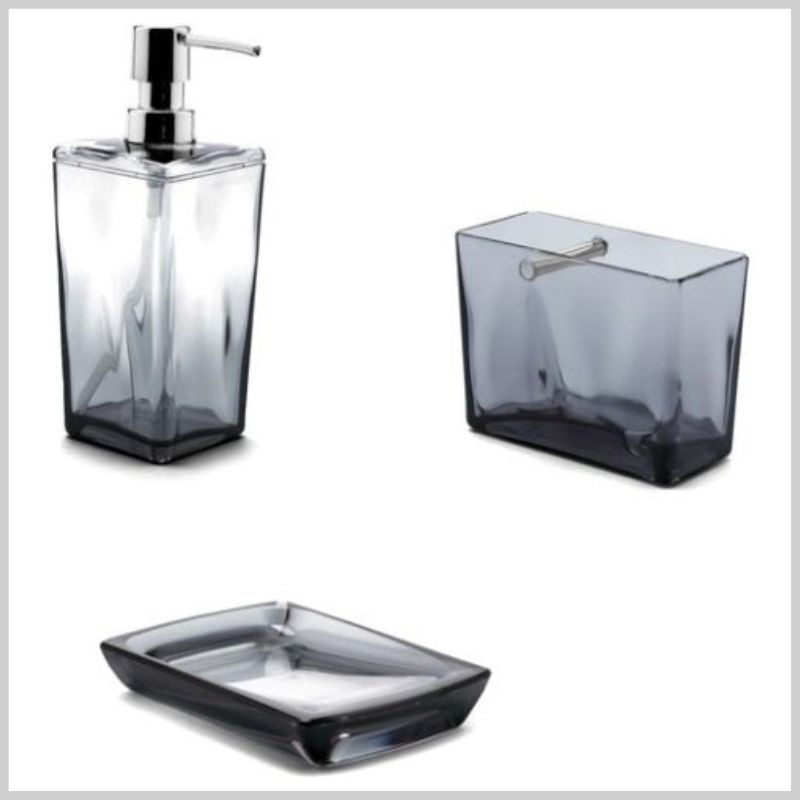 ENSEMBLE SDB 5PCS BIGA - NOIR TRANSPARENT (M-SAS05-25)