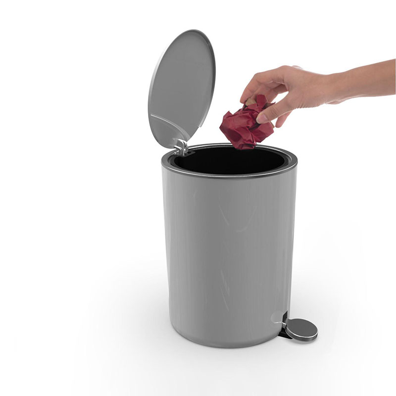 POUBELLE A PEDALE LENOX 5 LT - GRISE (M-E66-07) 