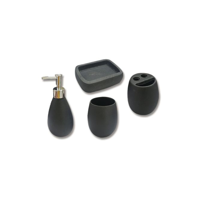 SET ACCESSOIRE SDB 1007  4PCS NOIRE 