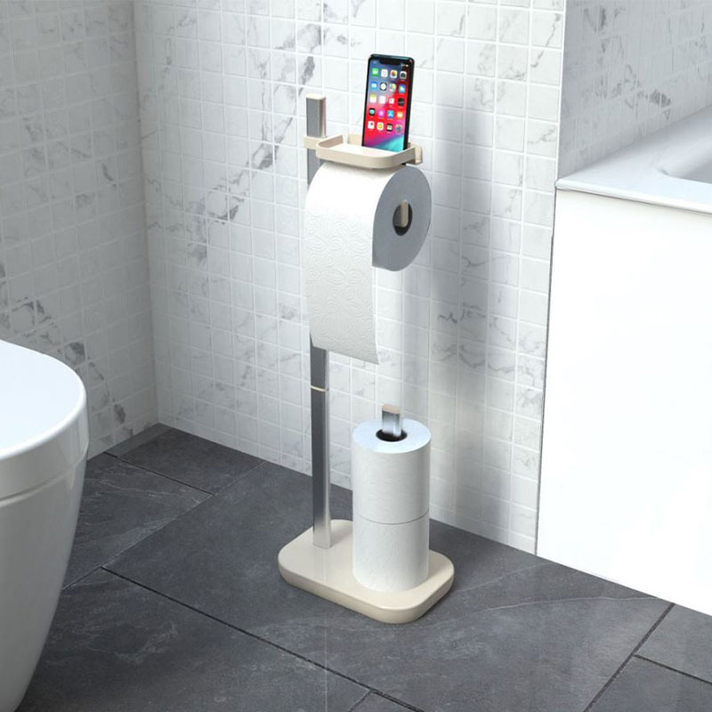 PORTE PAPIER HYGIENIQUE  AVEC SUPPORT TELEPHONE BEIGE (M-E75-09) 