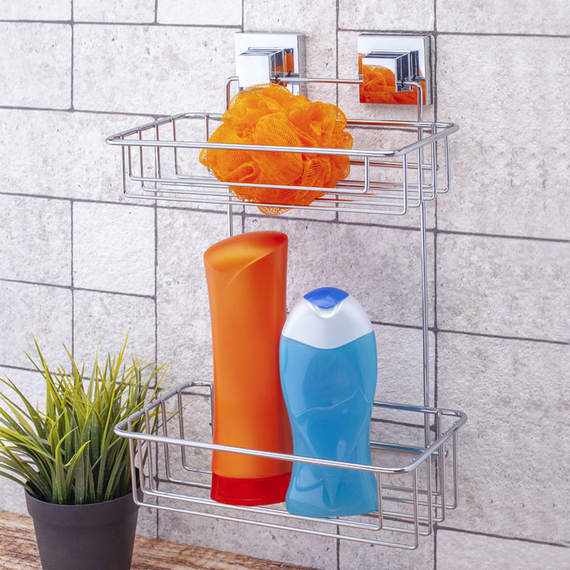ETAGERE SDB A 2 NIVEAU AVEC AUTOCOLLANT ADHESIF TT-256 