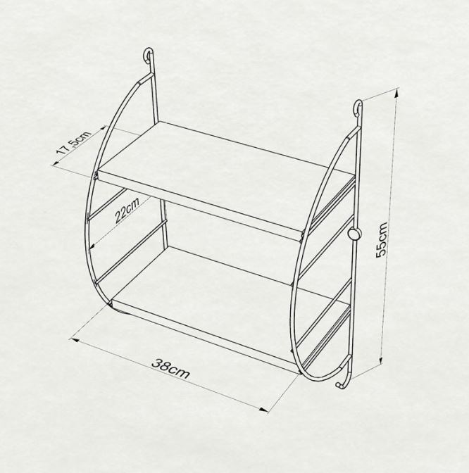 ETAGERE DECORATIVE A 2 NIVEAUX EN BOIS- SUPPORT BLANC TT-502W