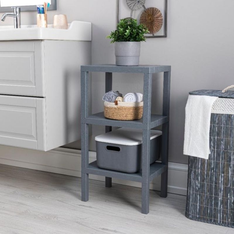ETAGERE DE RANGEMENT A 3 NIVEAUX GRISE (OM08) 