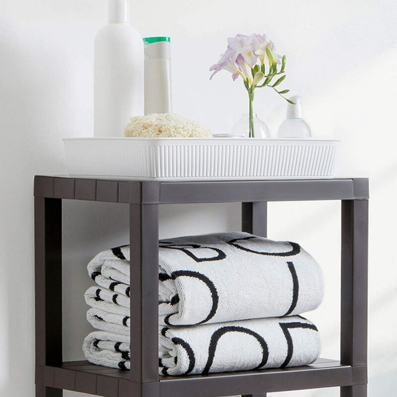 ETAGERE DE RANGEMENT A 3 NIVEAUX MARRON (OM09)