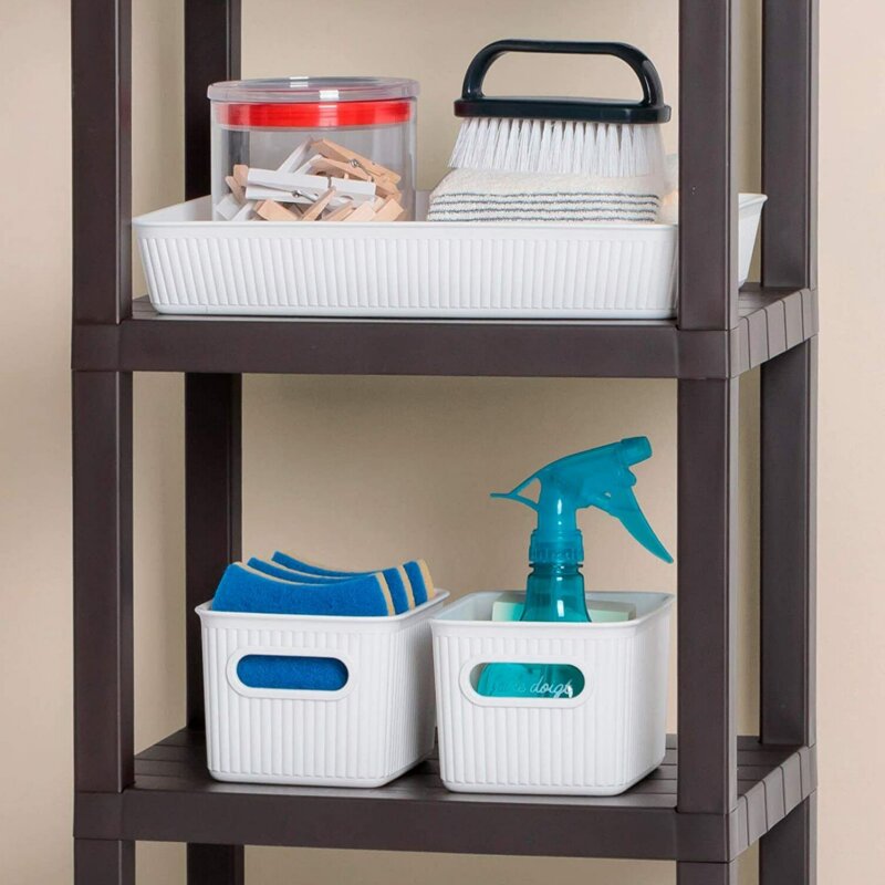 ETAGERE DE RANGEMENT A 4 NIVEAUX MARRON (OM12)