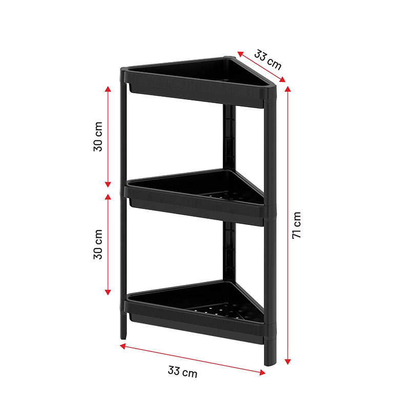 ETAGERE SDB D ANGLE NOIRE (OM02)