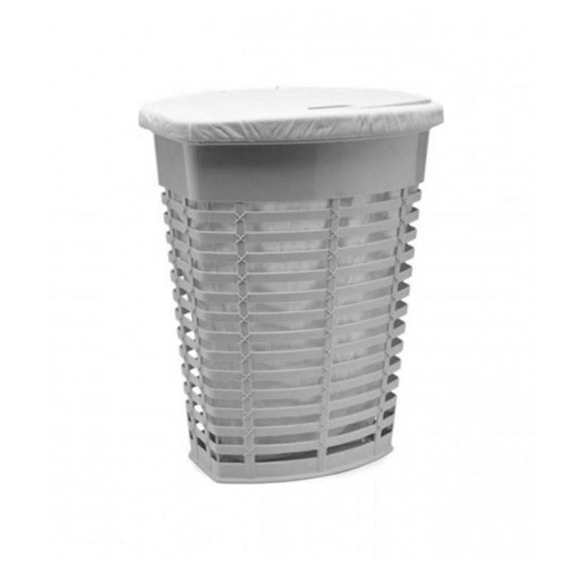 PANIER A LINGE PALM GRIS - TISSUS GRIS (M-E44-07-07) 