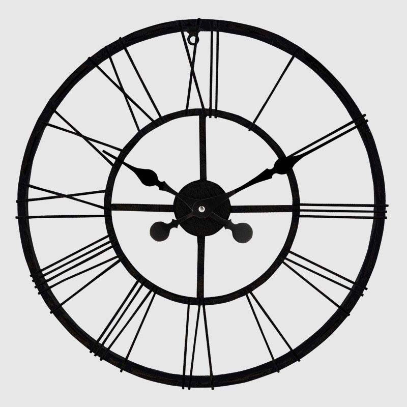 HORLOGE MURAL NOIRE 50 CM (DM-65-K)