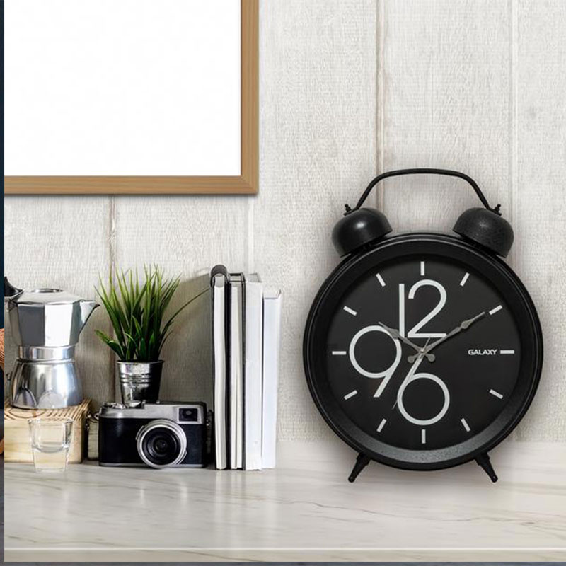 HORLOGE MURAL NOIRE 43.5X54 CM (D-600-02) 