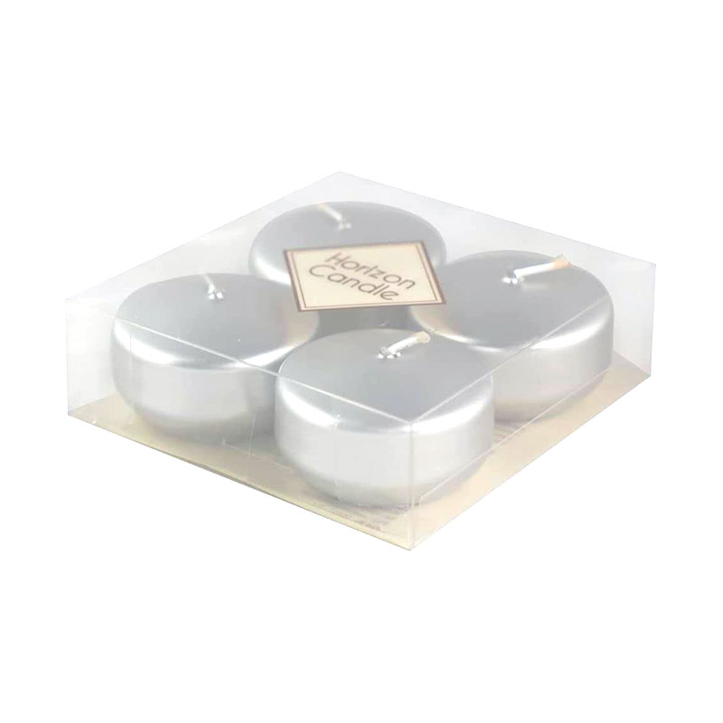 BOUGIE  HORIZON CANDLE RONDE GRIS BRILLANT 4PCS