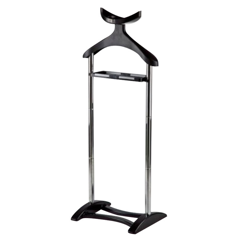 SUPPORT DE MANTEAU NOIR CHROME(M-B20-06)