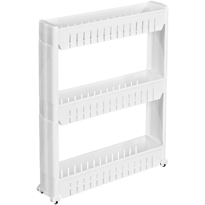 MEUBLE DE RANGEMENT BLANC A ROULETTES 3 NIVEAUX TR8103