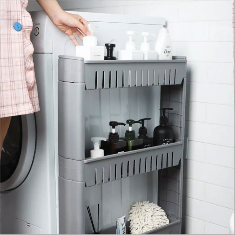 MEUBLE DE RANGEMENT GRIS A ROULETTES 3 NIVEAUX TR8131 